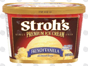 Stroh's Premium french vanilla ice cream 1.5 quart