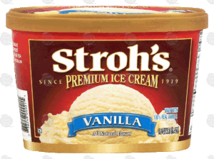 Stroh's vanilla flavor ice cream 1.5 quart