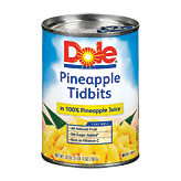 Dole Canned Fruit Pineapple Tidbits In 100% Pineapple Juice 20 ounce