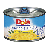 Dole Pineapple Tidbits In Its Own Juice 8 ounce