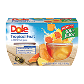 Dole Fruit Bowls Tropical Fruit In Lightly Sweetened Juice 4 Oz Cup 4 pack