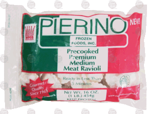 Pierino precooked premium medium meat ravioli 16 ounce