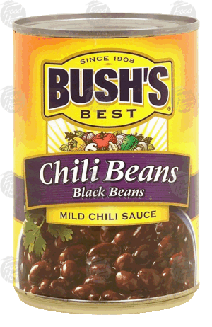 Bush's Best chili beans, black beans in mild chili sauce 15.5 ounce