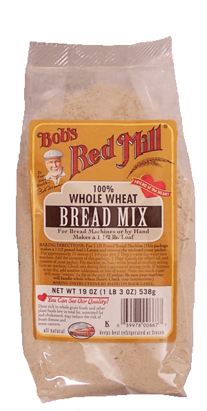 Bob's Red Mill 100% whole wheat bread mix for bread machines or by hand, all natural stone ground 19 ounce