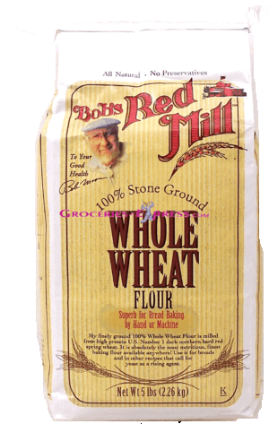 Bob's Red Mill flour, whole wheat, 100% stone ground 5 pound