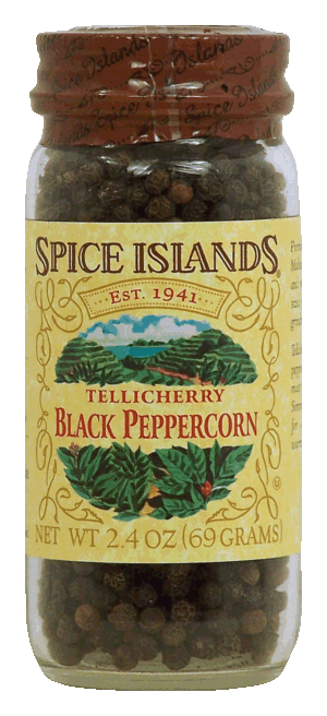 Spice Islands peppercorn, black tellicherry 2.4 ounce