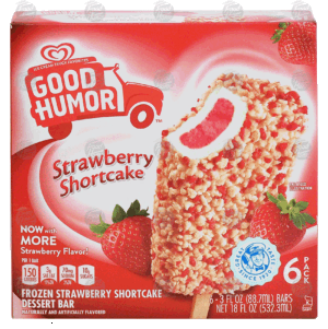 Good Humor frozen strawberry shortcake dessert bar 6 pack
