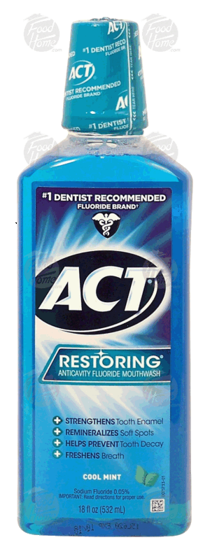 Act Restoring anticavity flouride mouthwash, cool mint 18 fluid ounce