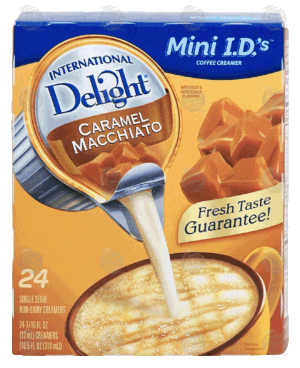 International Delight Mini I.D.'s caramel macchiato flavored coffee creamer, 24 single serve non-dairy creamers 24 count
