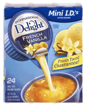 International Delight Mini I.D.'s french vanilla flavored coffee creamer, 24 single serve non-dairy creamers 24 count