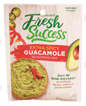 Concord Foods Fresh Success extra spicy guacamole seasoning mix, just add avocados 1.2 ounce