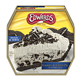 Edwards cookies & creme pie in a cookie crust, thaw & serve 26 ounce