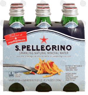 S. Pellegrino sparkling natural mineral water, 6- 8.45 fl oz glass bottles 6 pack
