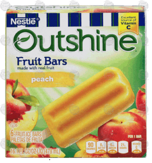 Nestle Outshine peach fruit ice bars, made with real fruit, 6 bars 16.1 fluid ounce