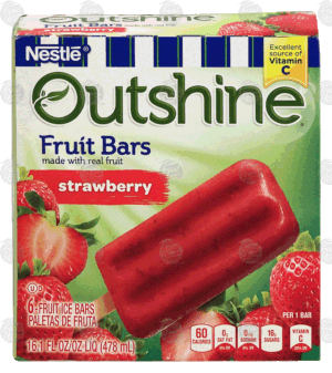 Nestle Outshine strawberry fruit ice bars, made with real fruit, 6 bars 6 count