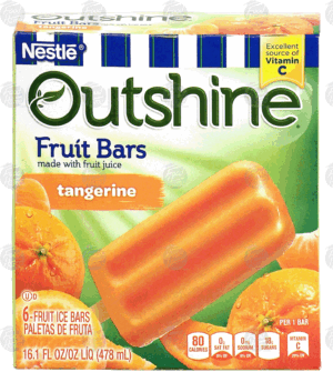 Nestle Outshine tangerine fruit ice bars, made with fruit juice, 6 bars 16.1 fluid ounce