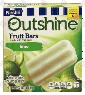 Nestle Outshine lime fruit ice bars, made with real fruit juice, 6 bars 16.1 fluid ounce