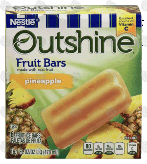 Nestle Outshine pineapple fruit ice bars, made with real fruit, 6 bars 16.1 fluid ounce