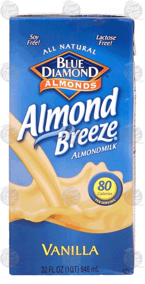 Blue Diamond Almond Breeze vanilla flavored almond milk, soy free, lactose free 32 fluid ounce