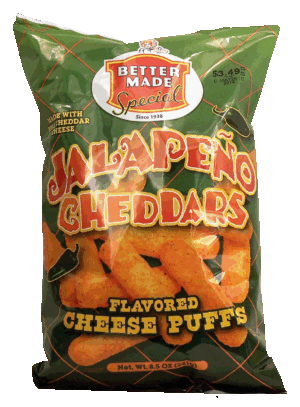 Better Made Special jalapeno cheddars flavored cheese puffs 8.5 ounce