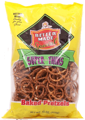Better Made Super Thins fat free baked pretzels 15 ounce
