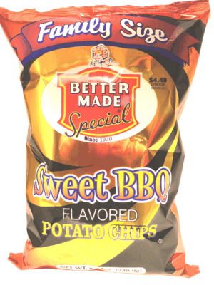 Better Made Family Size Sweet BBQ flavored potato chips 8.5 ounce