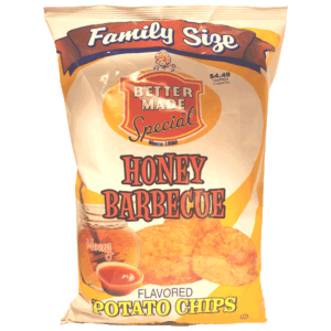 Better Made Family Size honey barecue flavored potato chips 8.5 ounce