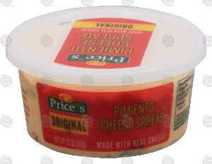 Price's original, pimiento cheese spread made with real cheese 12 ounce