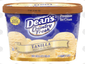 Dean's Country Fresh vanilla ice cream 1.5 quart