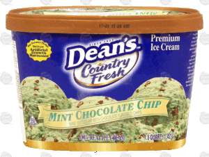 Dean's Country Fresh mint chocolate chip ice cream 1.5 quart