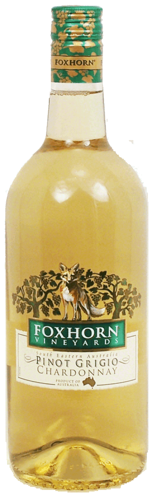 Foxhorn Vineyards pinot grigio chardonnay wine of South Eastern Australia, 12% alc. by vol. 1.5