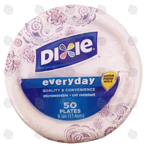 Dixie everyday paper plates, microwavable, 6 7/8-in., cute resistant, soak proof shield 50 count