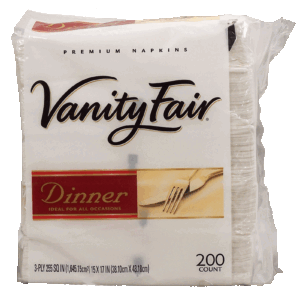 Vanity Fair Dinner premium paper napkins, 3-ply, 15x17-inch 200 count