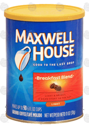 Maxwell House Breakfast Blend light roast ground coffee, makes up to 90 6-fl. oz. cups 11 ounce