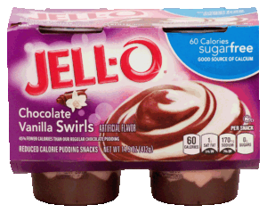 Jell-o chocolate vanilla swirls pudding, sugar free, 4-cups, refrigerated item 14.5 ounce
