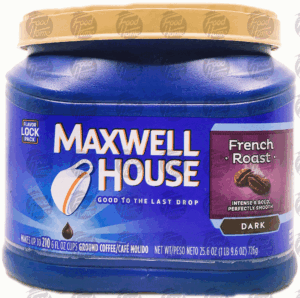 Maxwell House french roast dark roast ground coffee, plastic tub 25.6 ounce