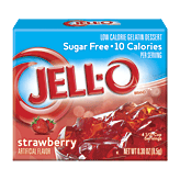 Jell-o Gelatin Dessert Sugar Free Strawberry Low Calorie 0.3 ounce