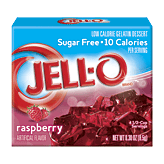 Jell-o Gelatin Dessert Sugar Free Raspberry Low Calorie 0.3 ounce