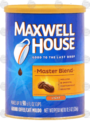 Maxwell House Master Blend ground coffee, makes up to 90- 6 fl oz, light 11.5 ounce