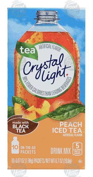 Crystal Light Iced Tea Mix On The Go Peach 10 Ct Packets 0.7 ounce