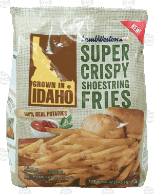Lamb Weston Grown in Idaho super crispy shoestring fries 28 ounce