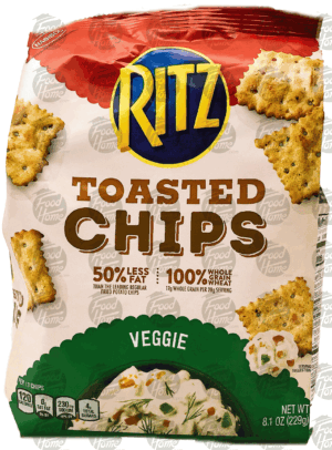 Nabisco Ritz veggie toasted chips, bag 8.1 ounce