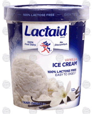 Lactaid vanilla ice cream, 100% lactose free 1 quart