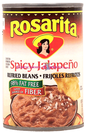 Rosarita spicy jalapeno refried beans, frijoles refritos 16 ounce
