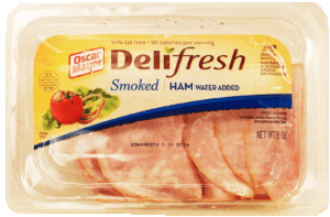 Oscar Mayer Deli fresh smoked ham, water added 9 ounce