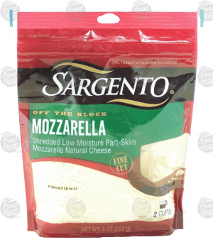 Sargento(R) Off the Block mozzarella fine cut shredded cheese, 2-cups 8 ounce