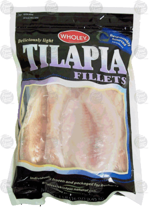 Wholey tilapia fillets, boneless and skinless, individually frozen 1 pound