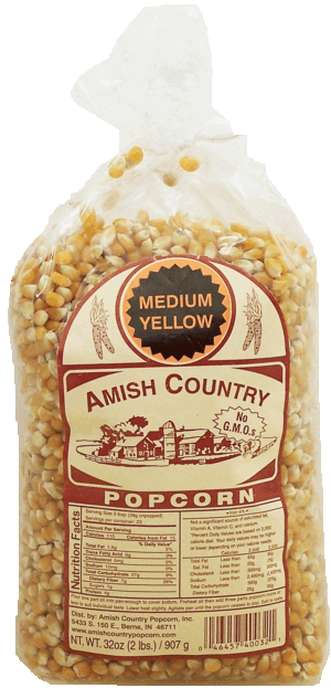 Amish Country medium yellow popcorn kernels 32 ounce