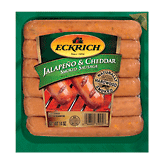 Eckrich jalapeno & cheddar smoked sausage, 6 count bunsize 16 ounce