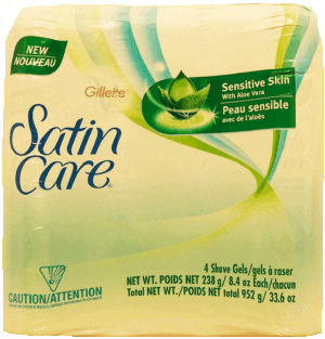 Gillette Satin Care shaving gel for sensitive skin, 8.4-oz. 4 pack
